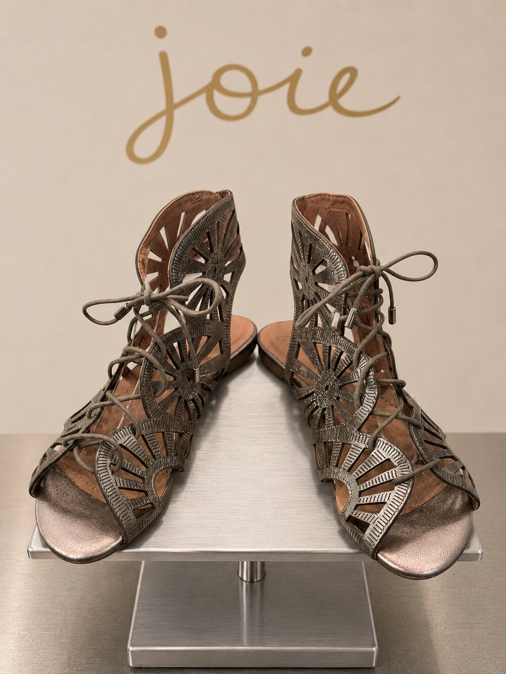 Joie Metallic Bronze Lace-Up Gladiator Sandals Women’s US 6 EU 36